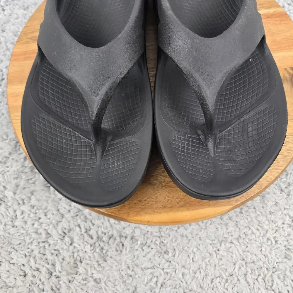 Oofos Mens 13 Ooriginal Black Recovery Comfort Casual Daily Sandals Flip Flop